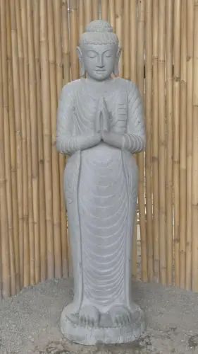 Product image of the product “Standing Buddha made of Riverstone, position Namaskara , H. 150cm. ”